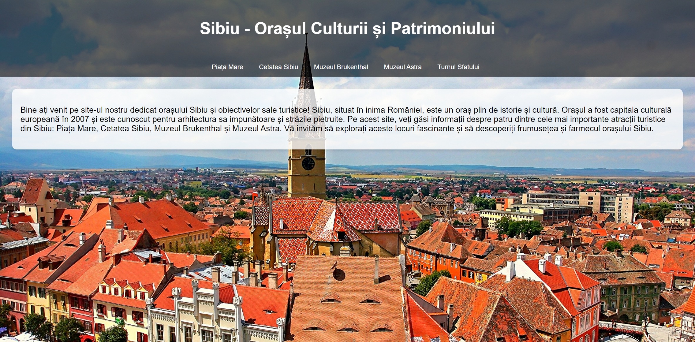 Screenshot of the Sibiu project