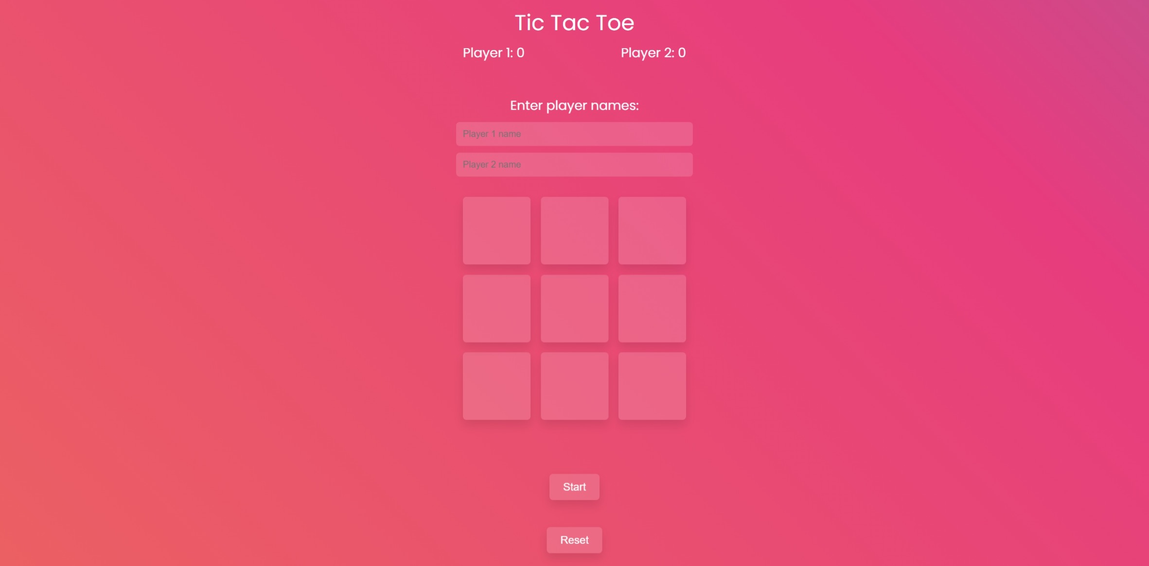 Screenshot of the Tic Tac project